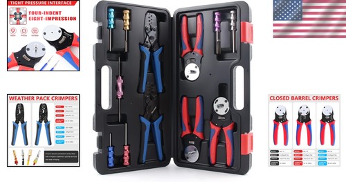 Professional 12Pcs Crimp Tool Kit for , Weather Pack & Molex Connectors - Picture 2 of 10