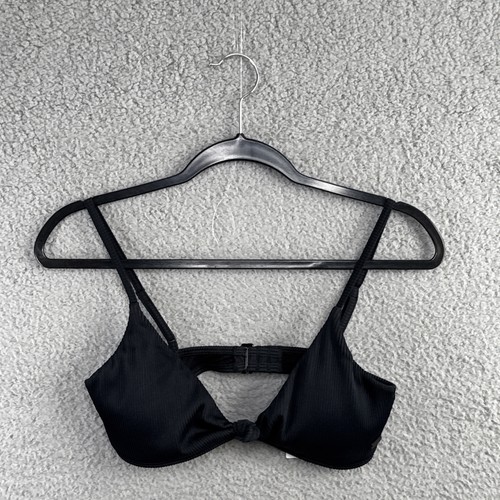 Roxy Love The Surf Ribbed Bikini Top V-Neck Adjustable Black Women’s Sz Med NWT - Picture 9 of 19