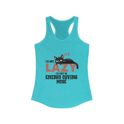 Lazy Cat Energy Saving Tank Top, Funny Women's Sleeveless Shirt, Cute Pet  - Bild 14 von 21