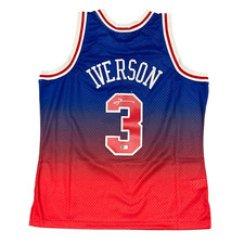 Allen Iverson Signed 76ers Mitchell  Ness Fadeaway Jersey Beckett BAS COA
