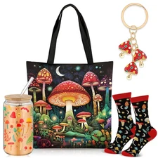 4 Pcs Christmas Mushroom Gifts for Women Mushroom Themed Gift for Birthday wi...