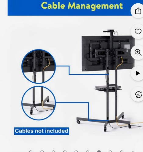 ONN. Rolling TV Stand for 32"- 70" TVs - Picture 5 of 15