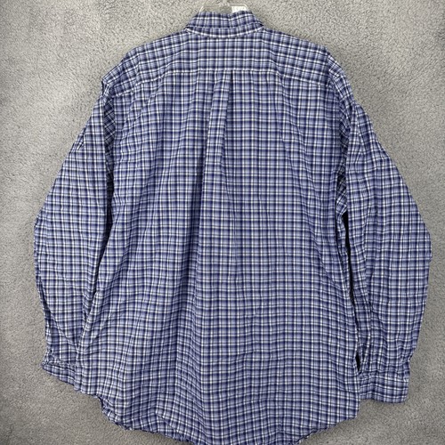 Ralph Lauren Hemd Herren XLT XL Tall L/S blau kariert Freizeit klassisch Preppy Baumwolle - Bild 8 von 9