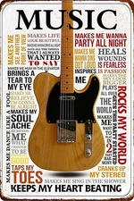 Tin Metal Sign Vintage Rock Music Wall Decor Man Cave Gym Pool 8x12