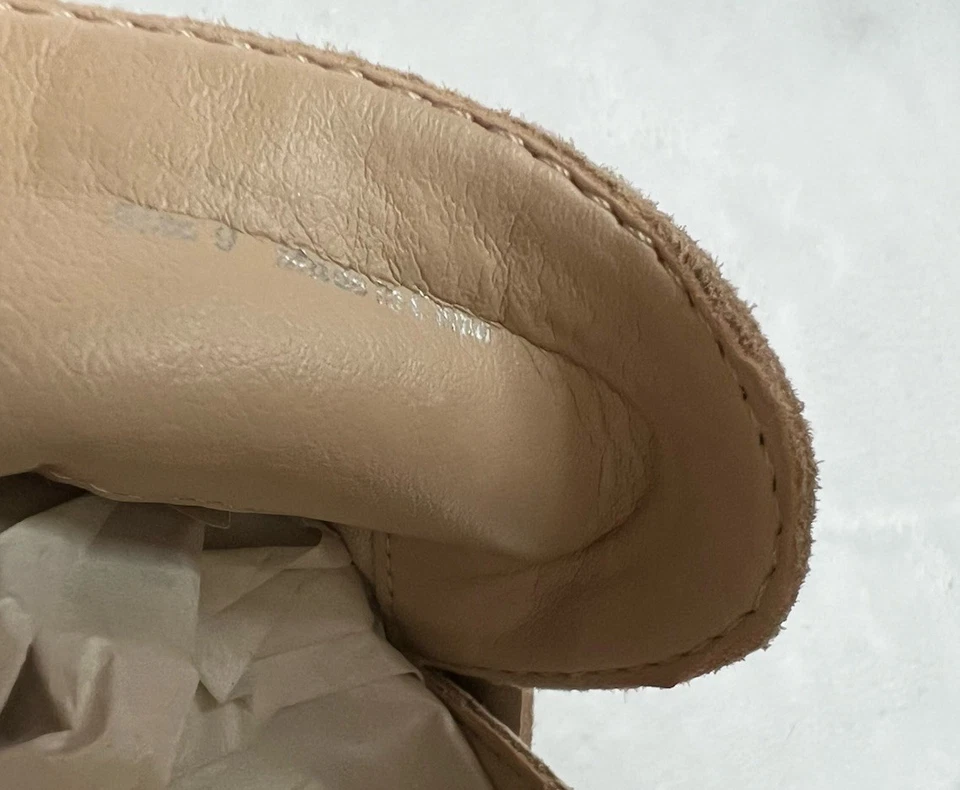 Nuevo Dolce Vita Mocasines Mujer 9 M Beige Gamuza Taupe Plataforma Zapatos Tacones Cómodos Foto 4 de 4