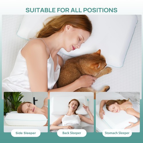 Cooling Soft Memory Foam Pillow, Cervical Neck Pillow for Side Sleepers, Back... - Picture 7 of 7