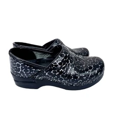 Dansko Textured Patent Leather Clogs 37