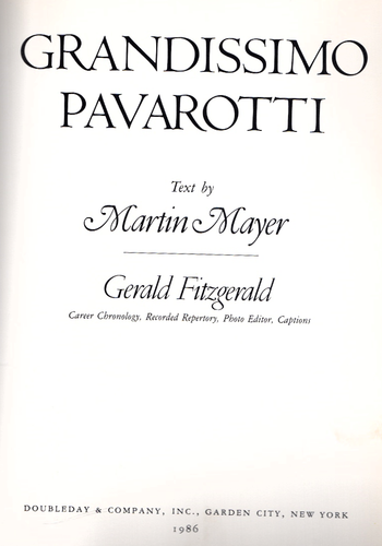 1986 Grandissimo Pavarotti by Martin Mayer 1st Edition Hardcover and Dust Jacket - Picture 4 of 9