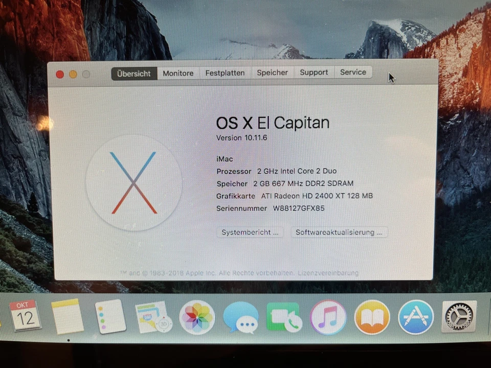 iMac 20" Model A1224 Typ MA876LL Core 2 Duo, 2 GHz, 2GB, 250GB iMac 7.1 - Bild 4 von 4