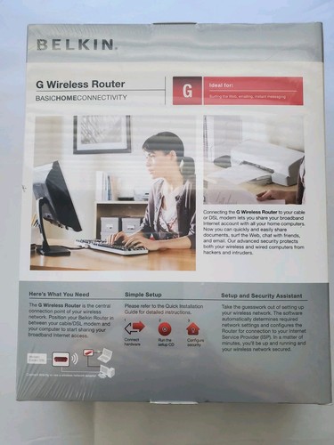 New Belkin G WIRELESS ROUTER Simple Setup With Instructions ~ Sealed *Free Ship - Picture 2 of 4