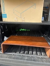 Lovesac Sactional Tray Over Ottoman Table Medium Walnut Solid Bent Wood