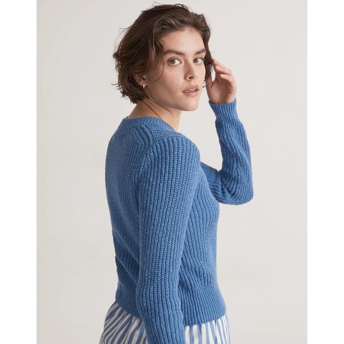 Madewell Textural-Knit Cardigan Sweater hermitage blue Small - Picture 2 of 9