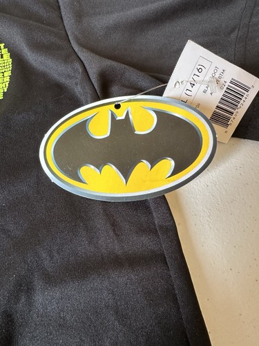Batman DC Comics New with Tags Boys XL (14/16) T-Shirt S.S. Black Neon Yellow - Picture 4 of 10