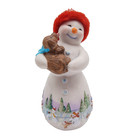 Hallmark 2022 "Snowtop Lodge" Christmas Ornament Snowman With Puppy Ceramic