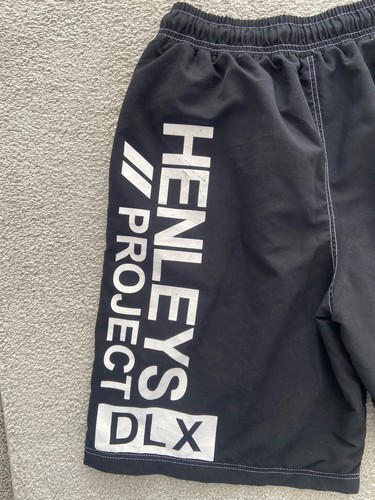 Men’s Henley’s Black Long Swim Shorts Size 3 - Picture 2 of 13