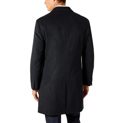 Kenneth Cole Reaction Men's Classic-Fit Solid Overcoats | Black | 38 Reg - Picture 3 of 4