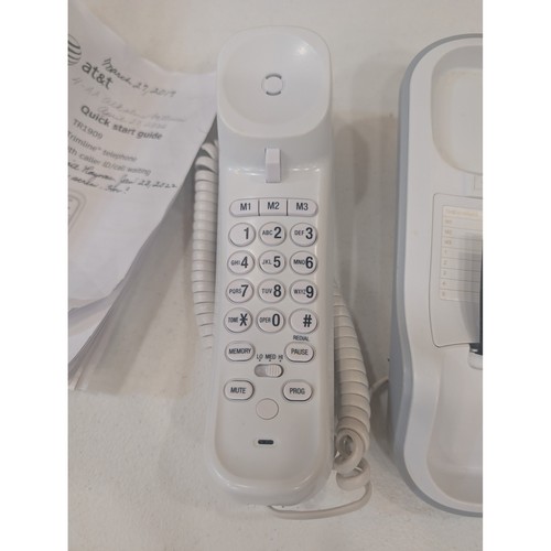 AT&T Trimline Teléfono Identificador de Llamadas/Llamada en Espera Blanco Pared Teléfono con Cable TR1909 - Imagen 8 de 9