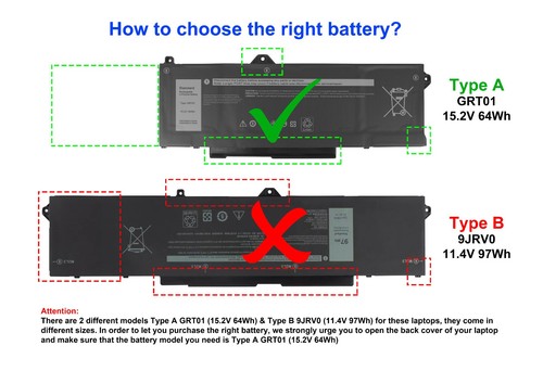 Batterij voor Dell Latitude 5531,0P3TJ,0R05P0,0VXD57,9JRV0,GRT01,R05P0 - Afbeelding 2 van 6