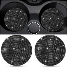 2PCS Bling Car Cup Holder Coaster, Crystal Rhinestone Non-Slip Insert Auto Cup P