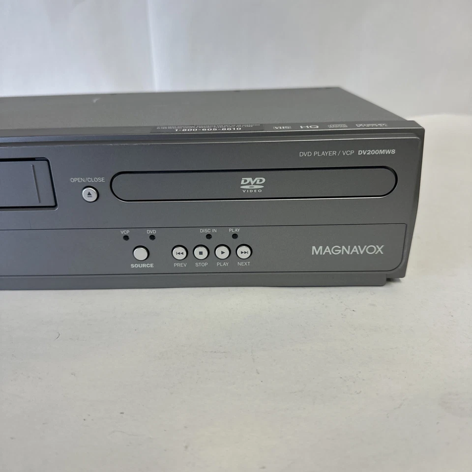 Reproductor de DVD Magnavox DV200MW8 Video VCR VHS Probado Funciona - Cabezales Limpios Foto 3 de 4
