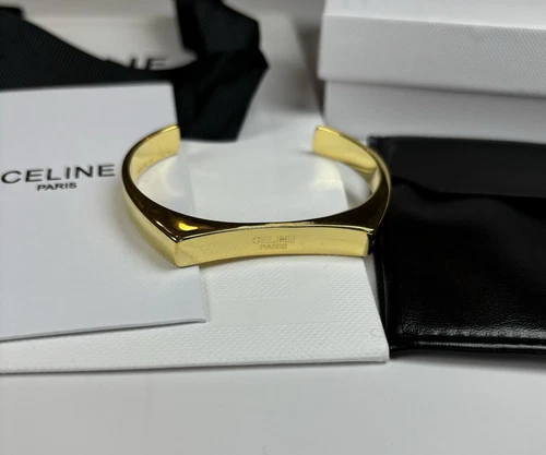 Bracciali Celine Hardware Logo Tono Oro Nuovi con Scatola