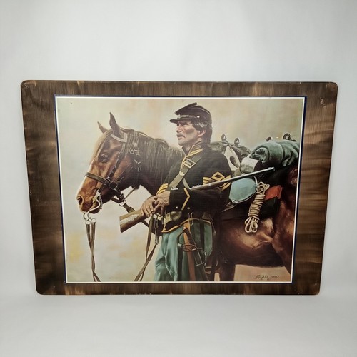Vintage American Civil War Kunstdruck auf Holz First Sergeant Don Stivers 1987 - Bild 2 von 7