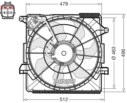 FAN ENGINE COOLING DER43000 FOR HYUNDAI KIA D4HA 2.0L 4cyl ix35D4HA 2.0L 4cyl - Picture 2 of 9