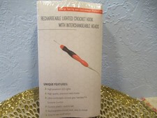 Rechargeable Lighted Crochet Hook W/Interchangeable Heads Set Craft Gift, NIB