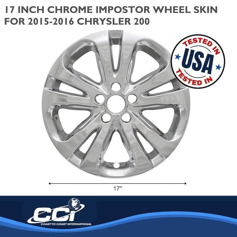 Cubiertas de revestimiento de rueda cromadas de 17" para Chrysler 200 2015-2016 Foto 3 de 3