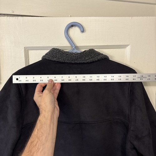 Vintage Ralph Lauren Damenmantel schwarz grau Sherpa gefüttert Knopfleiste klein Winter - Bild 8 von 12