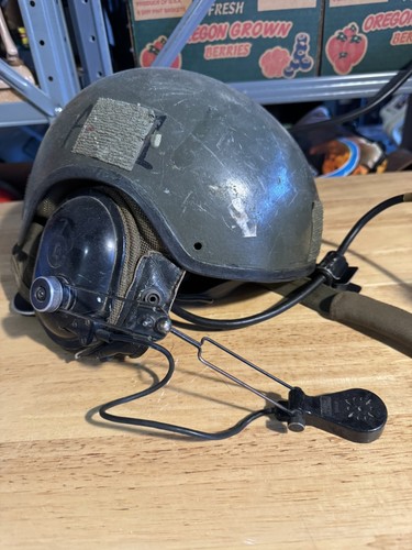 Casco de tripulante de vehículo de combate DH-132A del ejército de los Estados Unidos TALLA GRANDE militar  - Imagen 2 de 7