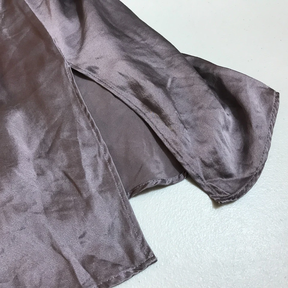 Victoria's Secret 100% 真丝吊带上衣灰褐色 V 领吊带 S 码 — 第 3/4 张图片