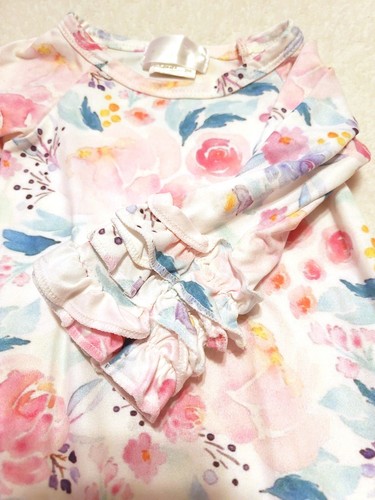 Vestido para dormir manga larga con volantes estampado floral bebé boutique algodón recién nacido 0 - Imagen 3 de 5