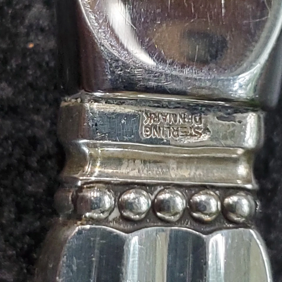 Cuchillo de barra de plata esterlina Georg Jensen bellota 8 3/8" sin hoja de acero inoxidable mono #385 Foto 4 de 4