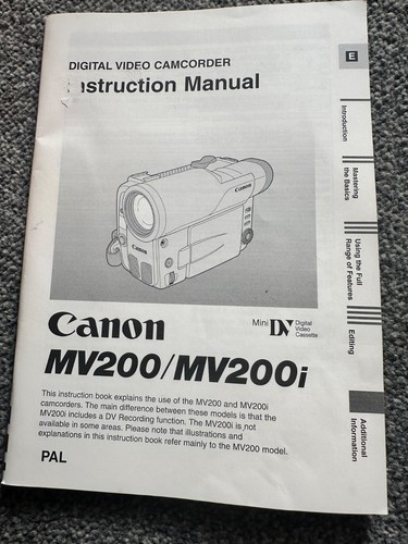 Canon DM-MV200 Camcorder Mini DV Digital Tape Video Camera MV200E UNTESTED - Picture 11 of 16