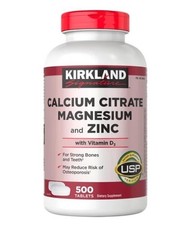 Kirkland Signature Calcium Citrate Magnesium Zinc with D3 500 Tabs