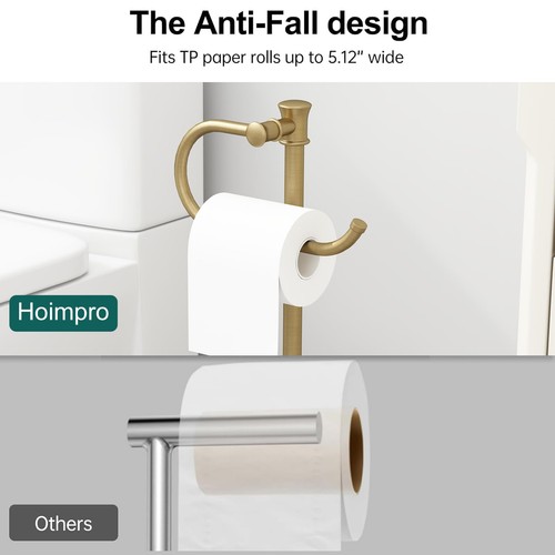 Soporte para rollo de papel higiénico de 25" independiente con estante soporte de almacenamiento para... - Imagen 4 de 9