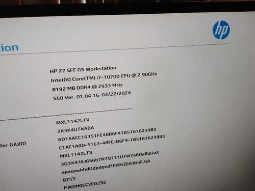 HP Z2 SFF G5 WORKSTATION Core i7-10700@ 2.90GHz, 8GB RAM , 512GB SSD WIN 10 - Picture 3 of 18