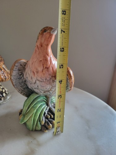 Majolica Pair of Partridges Made in Italy - Picture 10 of 12