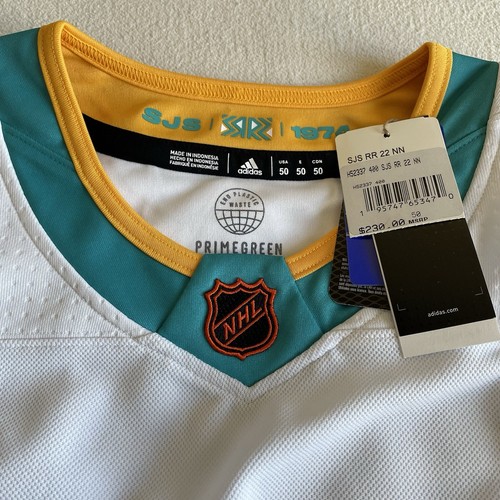 Adidas San Jose Sharks Brent Burns Men Size 50 Reverse Retro Authentic Jersey - Picture 6 of 11