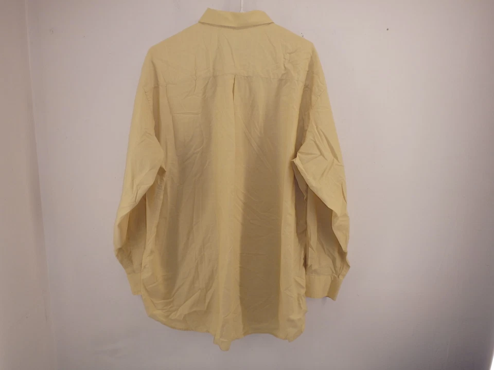 Camisa masculina Crazy Horse tamanho 17.5 34-35 manga longa amarela com botões - Imagem 4 de 4