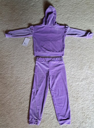 NWT Girls 90 Degree by Reflex 2 Piece Purple Velour Hooded Jogging Set Sz 4T - Picture 9 of 9
