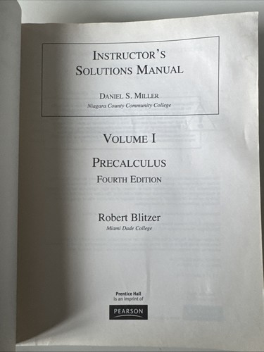 Instructor's Solutions Manual Volumes1 Blitzer Precalculus - Bild 2 von 8