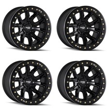 Set 4 17" Dirty Life DT-1 17x9 Matte Gunmetal W Simulated Ring 5x4.5 -12mm Rims