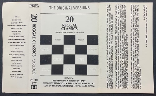 20 REGGAE CLASSICS Vintage Cassette **SCARCE TROJAN COMPILATION** 1984 - Picture 8 of 9