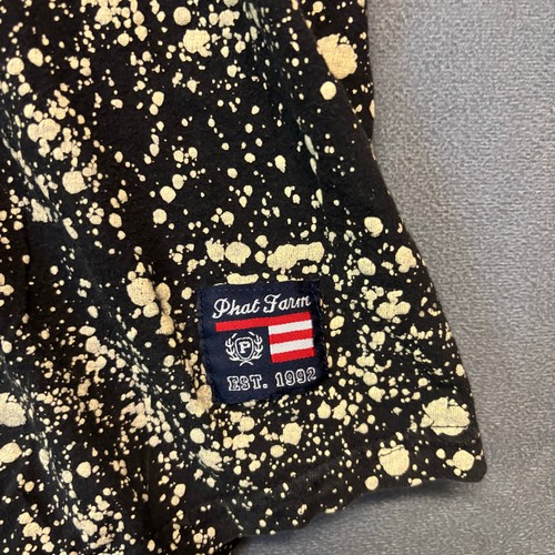 Phat Farm Hooded Shirt Short Sleeve Splatter Paint Streetwear Skater New York XL - Picture 4 of 12