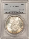 1885 $1 MORGAN DOLLAR - PCGS MS-66, FRESH WHITE & SUPERB!