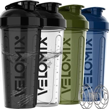 -4 PACK- 28 oz Protein Shaker Bottle for Protein Mixes - 4x Wire Whisk | Leak...