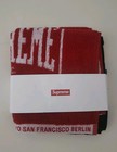 FW23 Supreme Square Mini Towels (set of 2) Red Black Jacquard Woven Logo Japan
