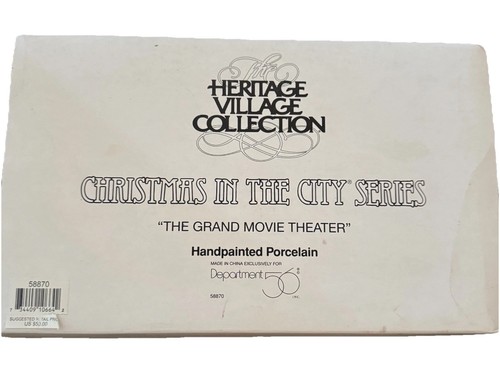 Vintage DEPT 56 "The Grand Movie Theater" handbemalt beleuchtet Erbe mit Box - Bild 8 von 9